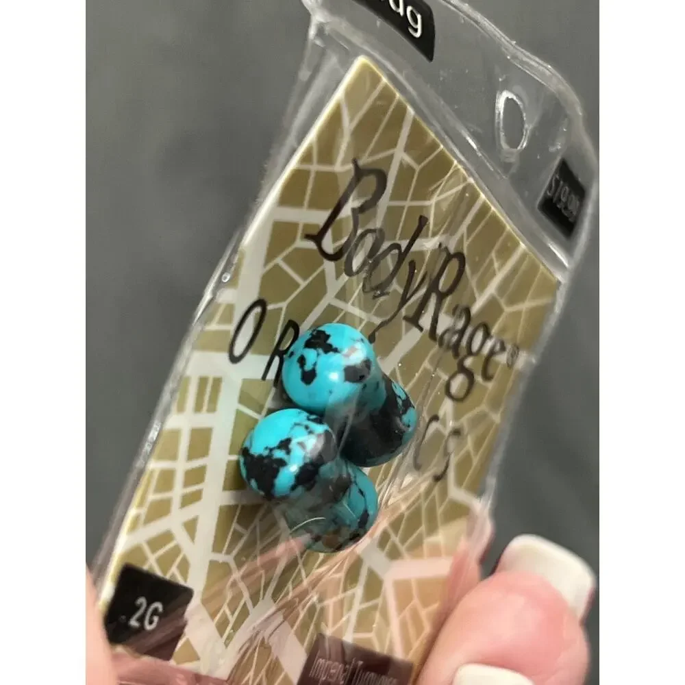 BodyRage Plug Imperial Turquoise 2G Organic Ear Stretcher‎